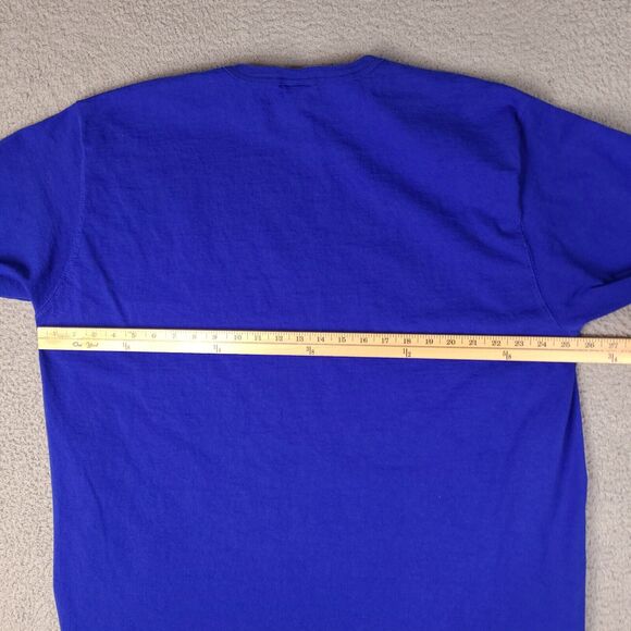 Vintage Champion Shirt Men's 2XL Blue Spell Out Felt Script Sports 90s - Picture 4 of 12